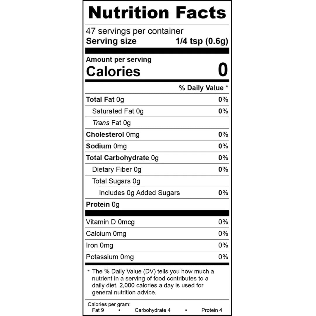 Black Lime - Nutrition Facts