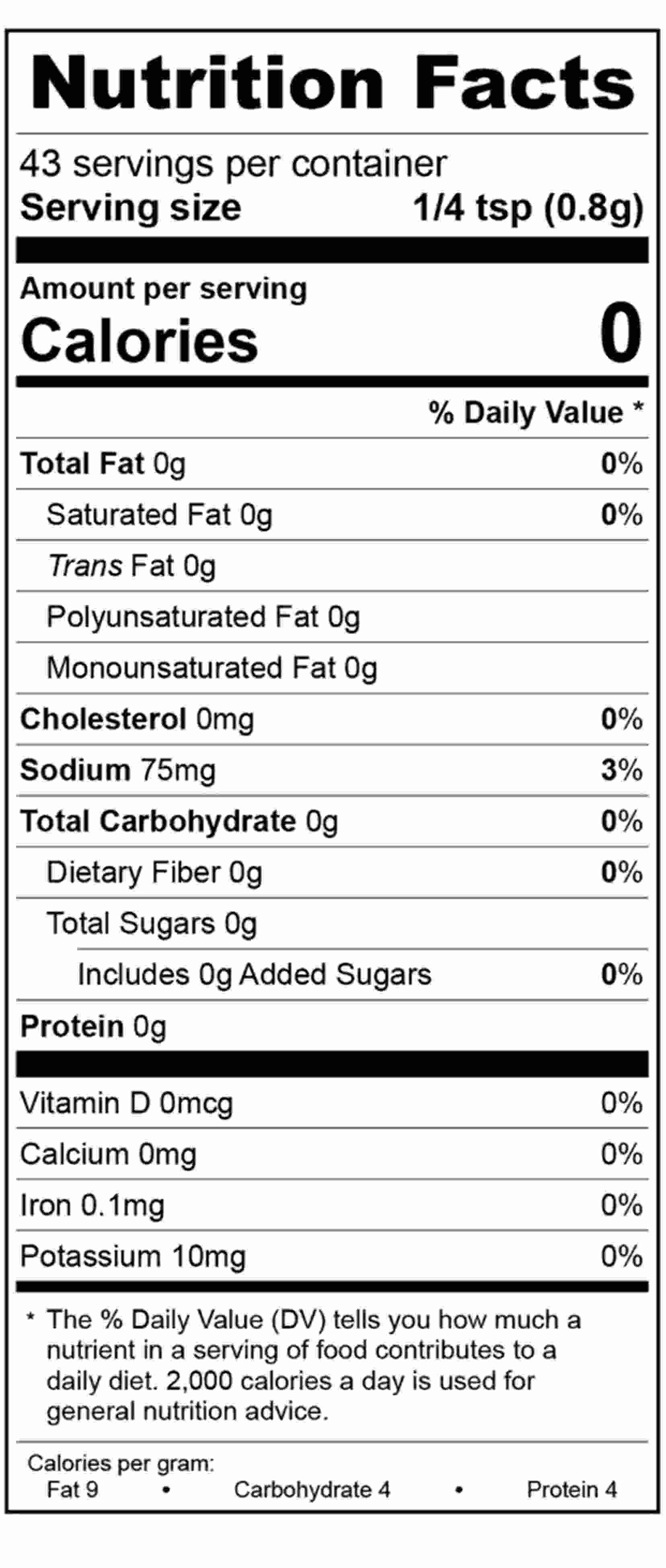 Classic Ranch Spice Blend - Nutrition Facts