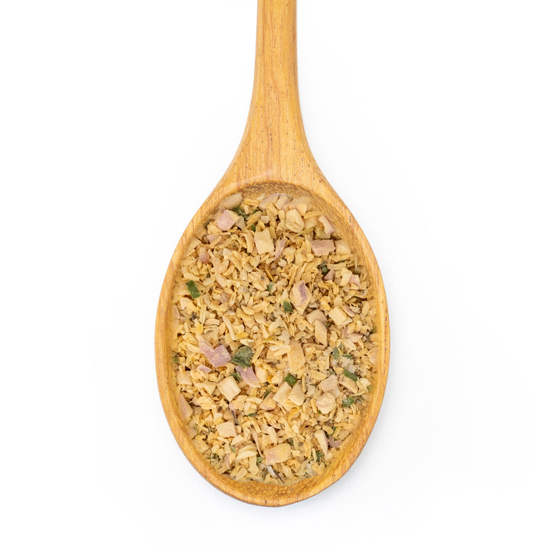 French Onion Seasoning on wood spoon