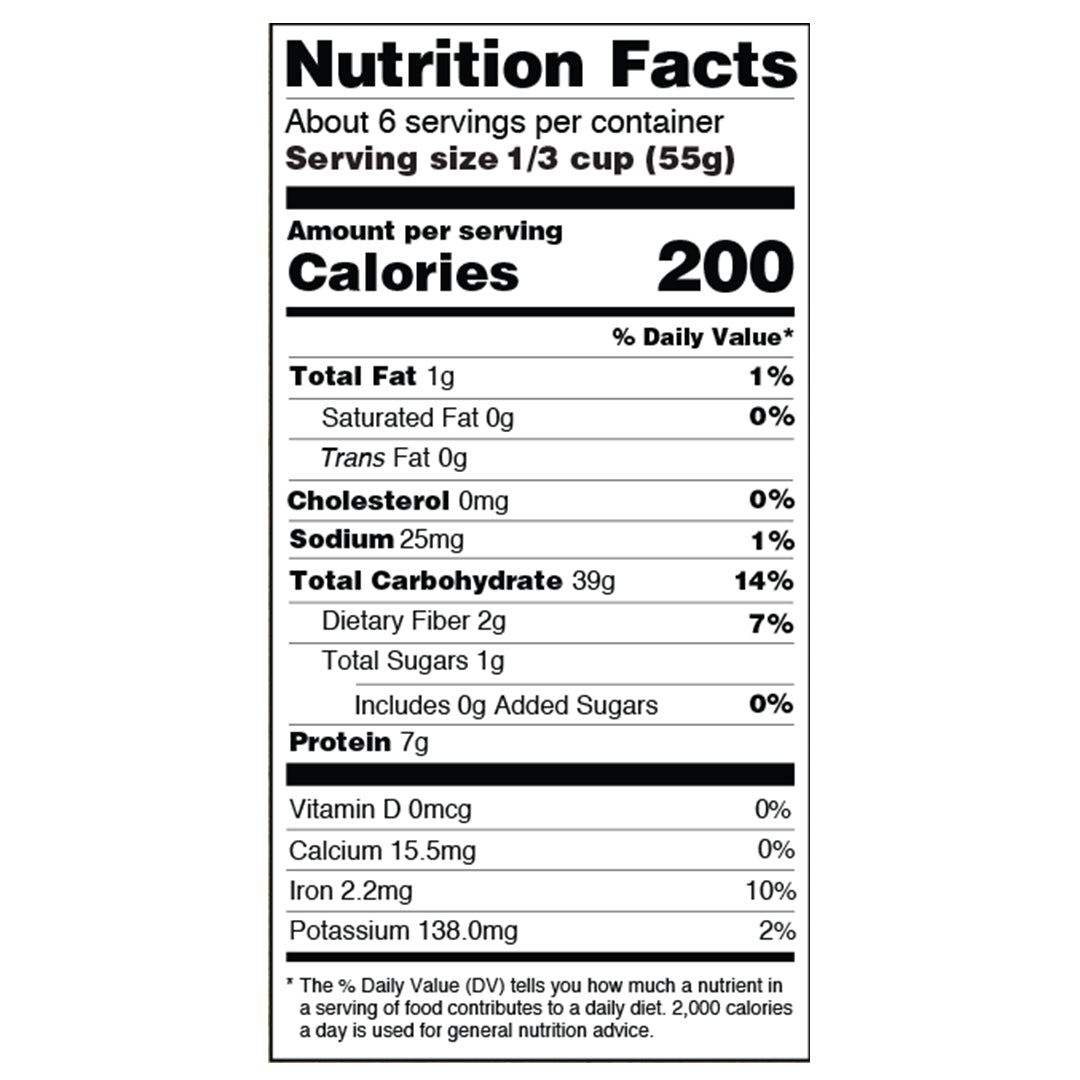 Garden Harvest Orzo Blend Nutrition Facts
