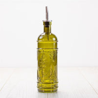 Olive Glass Oil Jar